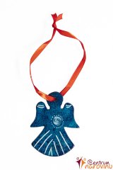 Ornament for hanging – blue spiral angel