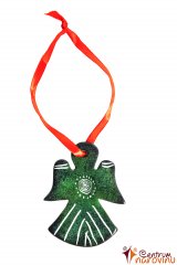 Ornament for hanging – green spiral angel