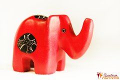 Elephant statuette red