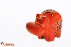 Statuette of a hippo orange