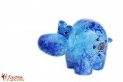 Statuette of a hippo blue