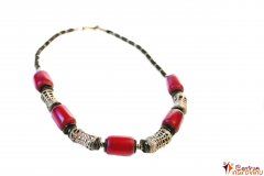 Necklace red and black