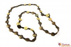Necklace brown yellow beige