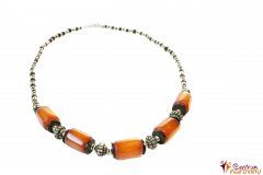 Orange and black necklace