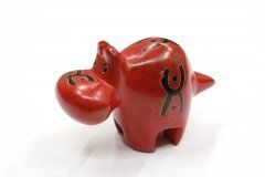 Statuette of a hippopotamus red