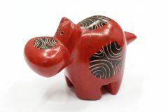 Statuette of a hippopotamus red