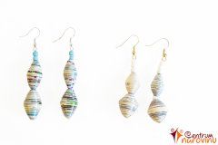 Paper earrings with beads