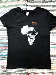 Women's black T-shirt with Mama Africa print
