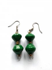 Dark green paper earrings