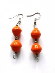 Orange paper earrings