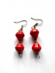 Red paper earrings
