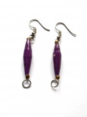 Purple paper earrings