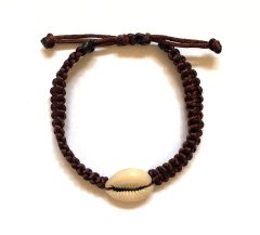 Bracelet – shell – dark brown cord