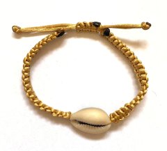 Bracelet – shell – light brown cord