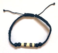 Bracelet – bone bead – black cord