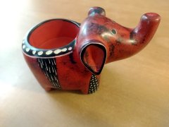 Candlestick – red elephant