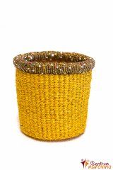 Basket of raffia yellow