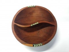 Medium partitioned wooden bowl