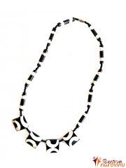 Necklace made of bones black white