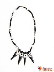 Necklace made of bones black white