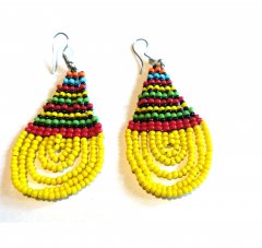 Yellow oval earrings