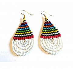White oval earrings