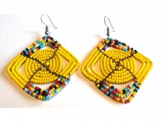 Yellow lozenge earrings
