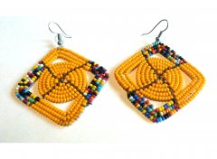 Orange lozenge earrings