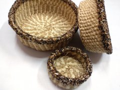 Set of baskets with beads