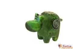 Hippo statuette green (spiral)