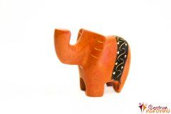 Elephant statuette orange (stripe)