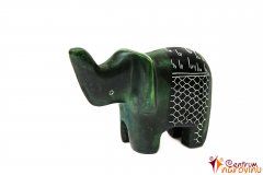 Elephant statuette dark green (stripe)