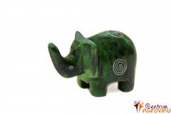 Elephant statuette dark green (spiral)