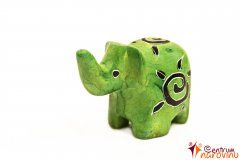 Elephant statuette green (spiral)