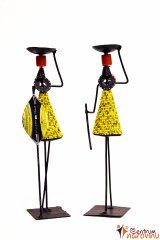 Candlestick African couple yellow